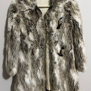 Faux Fur Coat with Toggle Closures